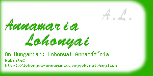 annamaria lohonyai business card